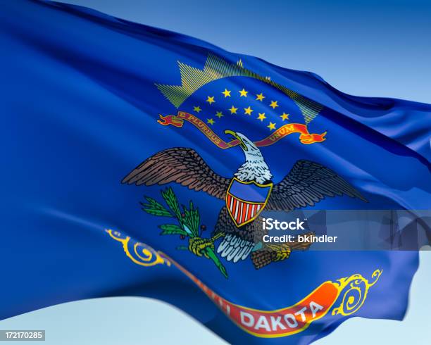 Foto de Bandeira Da Dakota Do Norte e mais fotos de stock de Azul - Azul, Bandeira, Bandeira do estado de Dakota do Norte