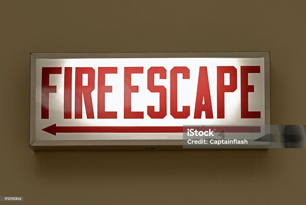 Placa de Escada de Incêndio - Royalty-free Acidentes e Desastres Foto de stock