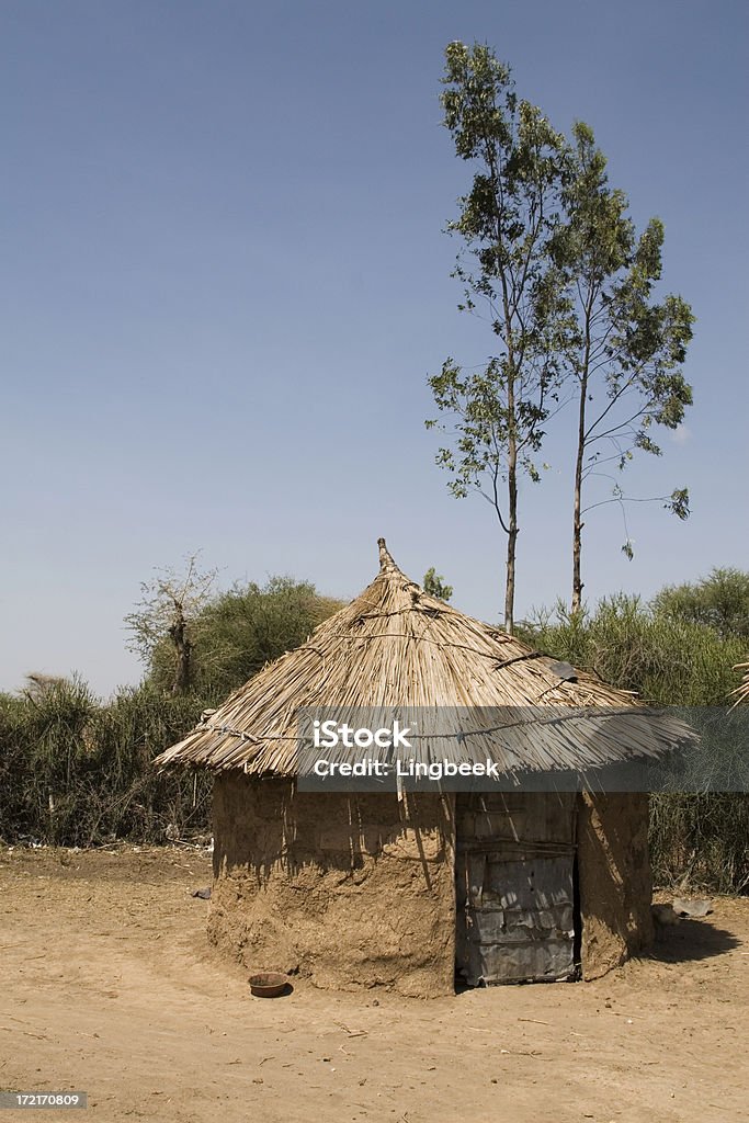 African hut en Etiopía - Foto de stock de Aldea libre de derechos