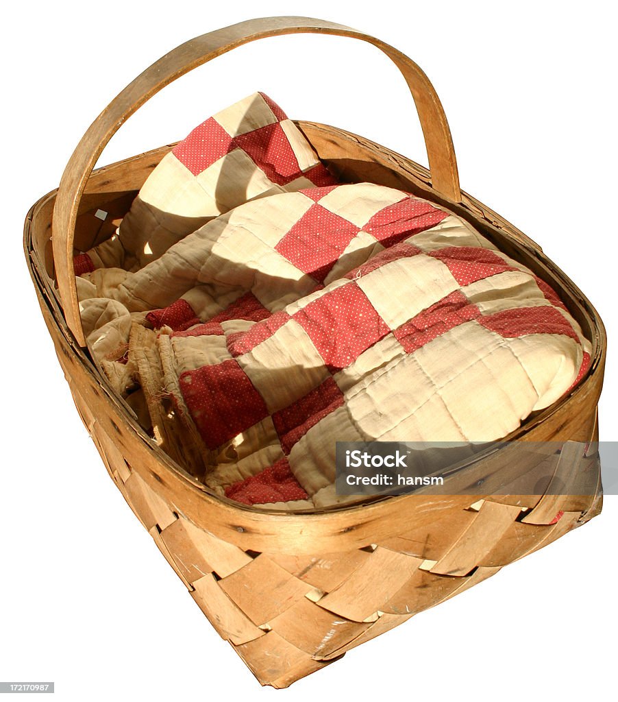 Manta en la cesta - Foto de stock de A cuadros libre de derechos