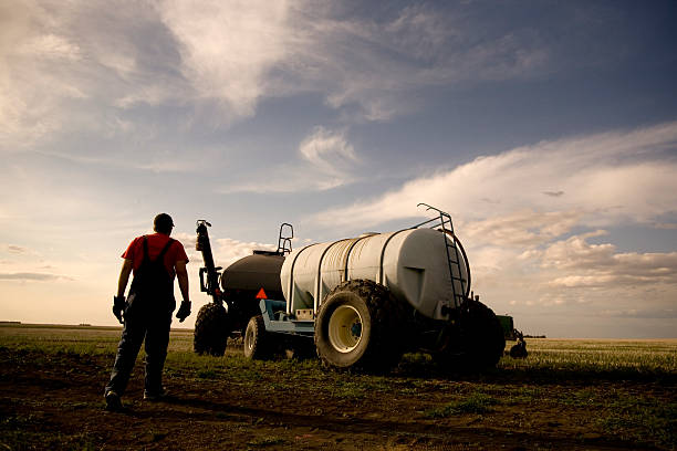 Seeding in Saskatchewan stock photo