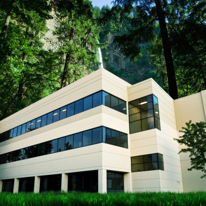 Corporate building in nature.
