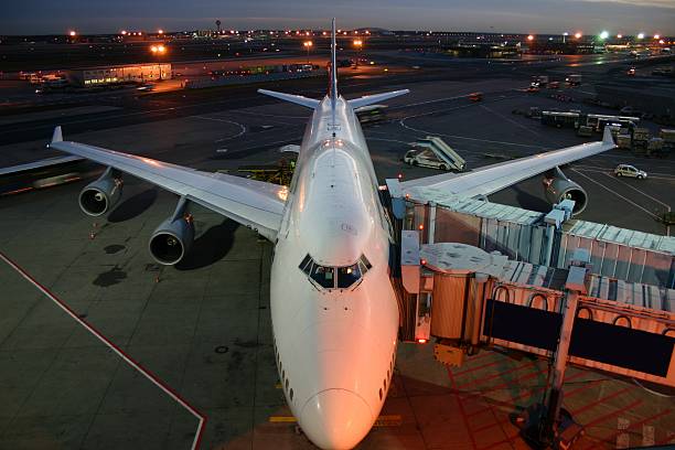 istock Airplane parking at the gate, nighttime 172171391