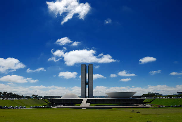 Brasilia "captured with the D200 & DX17-55 2.8 in the capital of Brazil, i never saw a city like that, like a space command center or an UFO, build in the middle of nowhere" brasilia stock pictures, royalty-free photos & images