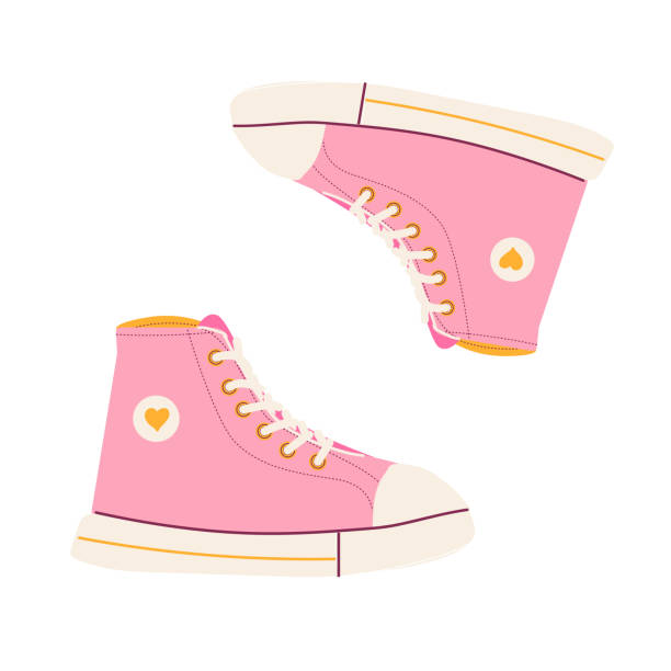 istock pink sneakers - fashion design with heart, vector 1721719439