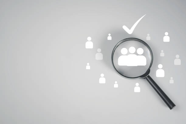 istock Human resources or Target customer concept. Customer relationship management (CRM), buyer persona, Looking for employee represented by icon. Personalization marketing, customer centric strategies. 1721719908