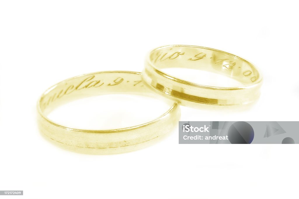 Alianças de casamento: Golden-Foco Suave - Foto de stock de Gravura royalty-free