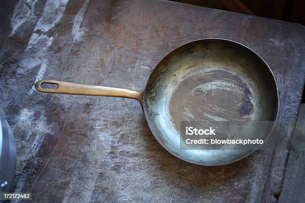 Antique Frying Pan Stock Photo - Download Image Now - Frying Pan, Scratched, Cooking Pan