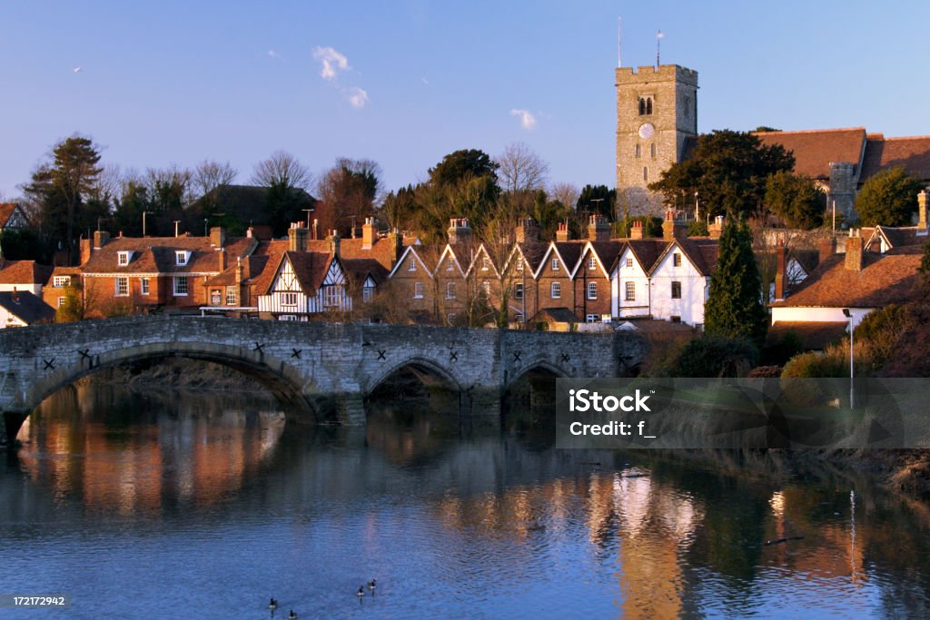River and town of Aylesford in Kent Aylesford town from accross the River Medway Kent - Ohio Stock Photo