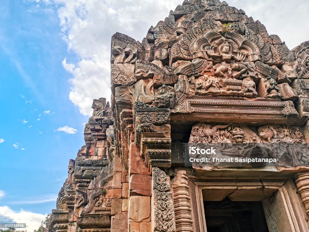 Phanom Rung historical park,Buriram Landscape of Phanom Rung historical park,is the old architecture about a thousand years ago,located in Buriram Province,Thailand Ancient Stock Photo