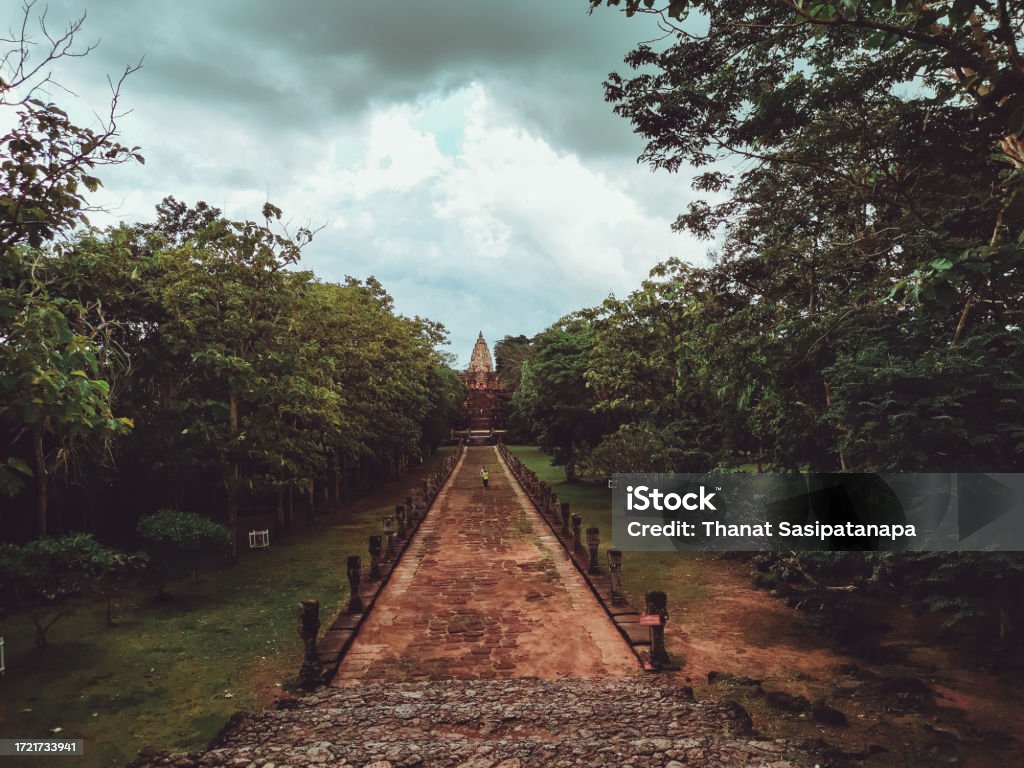 Phanom Rung historical park,Buriram Landscape of Phanom Rung historical park,is the old architecture about a thousand years ago,located in Buriram Province,Thailand Ancient Stock Photo