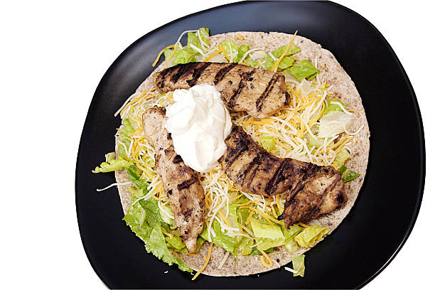 Chicken Fajita on Black Platter