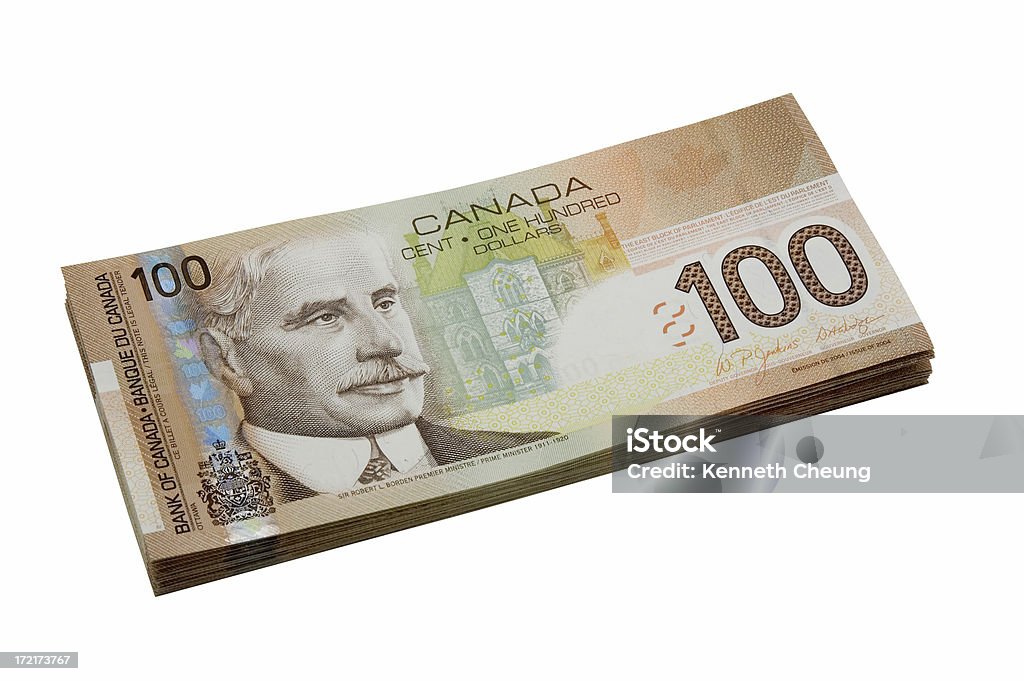 Notas de cem dólares (Canadá - Foto de stock de Dólar canadense royalty-free