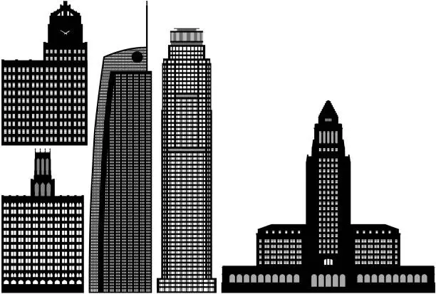 Vector illustration of Los Angeles Buildings Silhouette