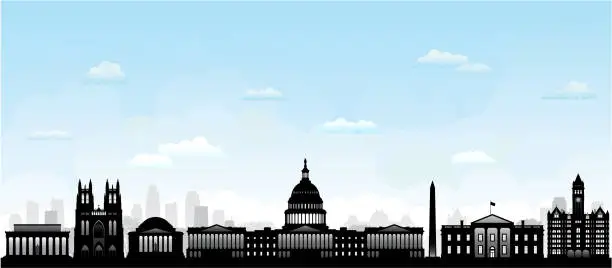 Vector illustration of Washington DC (All Buildings Are Complete and Moveable)
