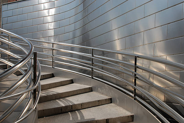 steel-treppe - stair rail stock-fotos und bilder