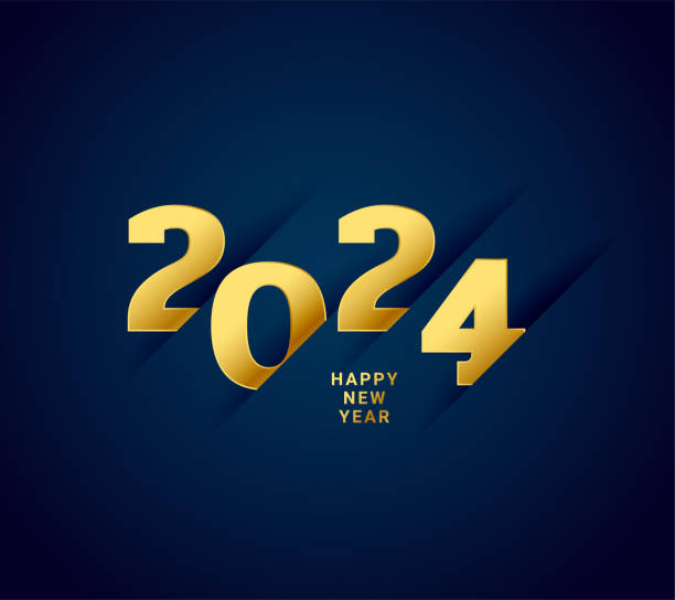 stockillustraties, clipart, cartoons en iconen met stylish happy new year 2024 festive background design - nieuwjaarskaart 2024