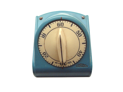 Vintage kitchen timer with clipping path