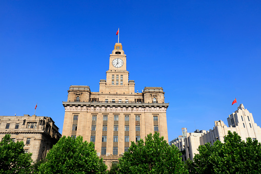 Shanghai, China - June 1, 2018: Architectural scenery of Shanghai Bund, China