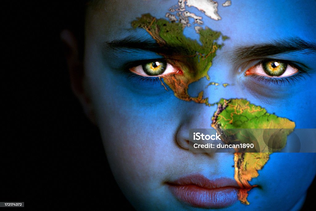 지구별 남자아이-북미 및 남미 - 로열티 프리 지도 스톡 사진