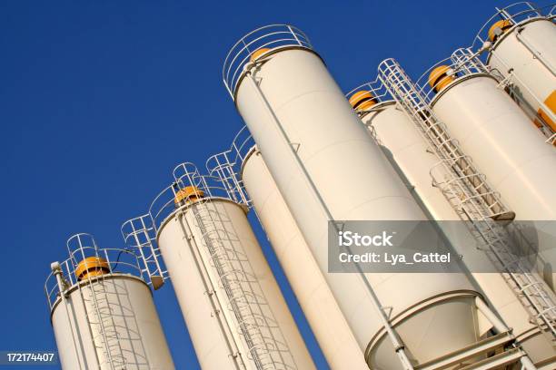 White Silos 2 Stock Photo - Download Image Now - Liquid, Coating - Outer Layer, Industry
