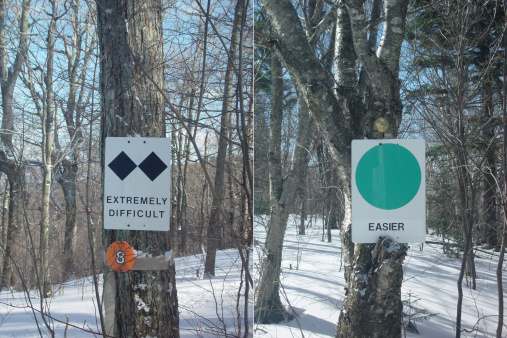 Signs at a ski resort.