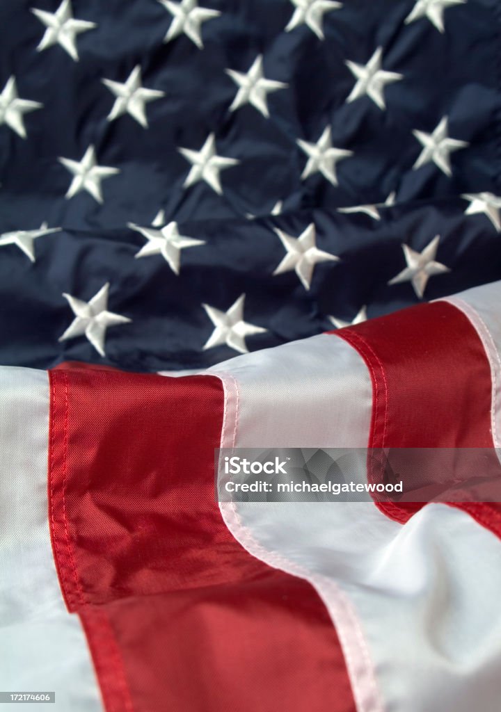 Bandera estadounidense una - Foto de stock de Azul libre de derechos