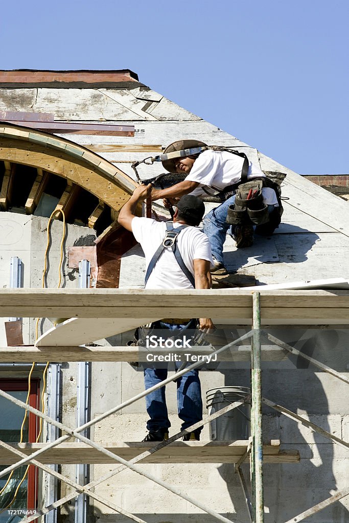 Travailleurs de la Construction - Photo de Toit libre de droits