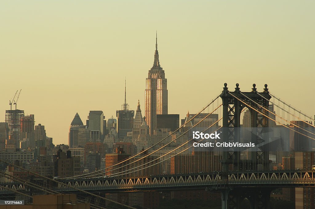Panorama Nowego Jorku wschód słońca - Zbiór zdjęć royalty-free (Biurowiec)