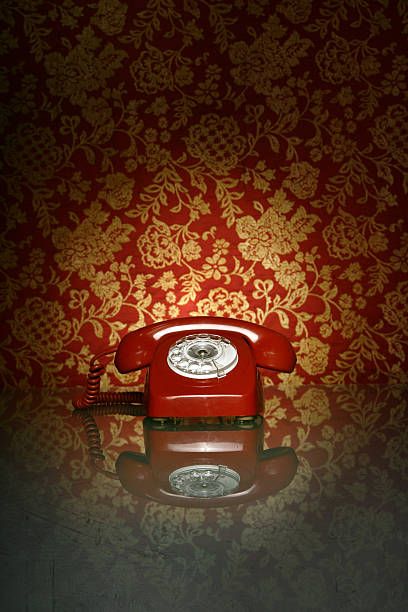 istock Vintage phone on an old Tapestry 172174675