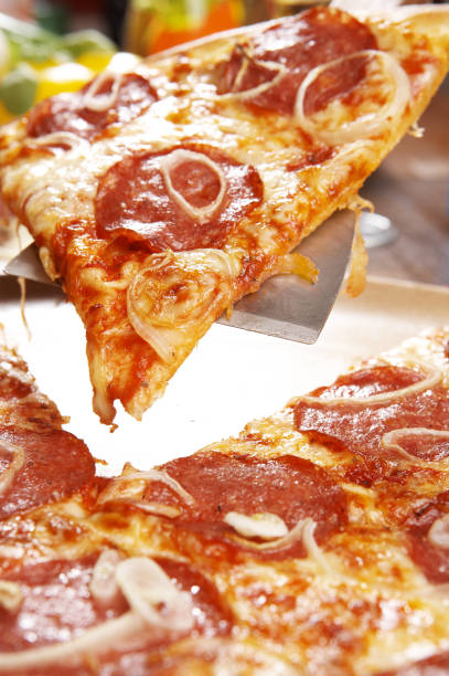 istock Fresh slice of pepperoni pizza 172174827