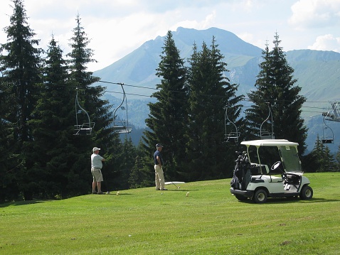 Golf in the mountain (Les Gets - Haute Savoie - France). 