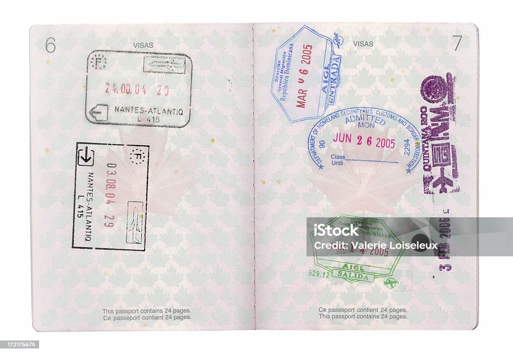 Selos de passaporte - Foto de stock de Passaporte royalty-free