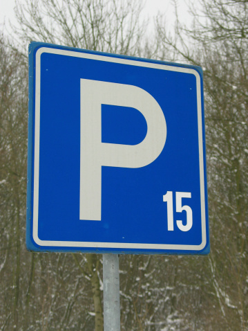 Blue parking sign