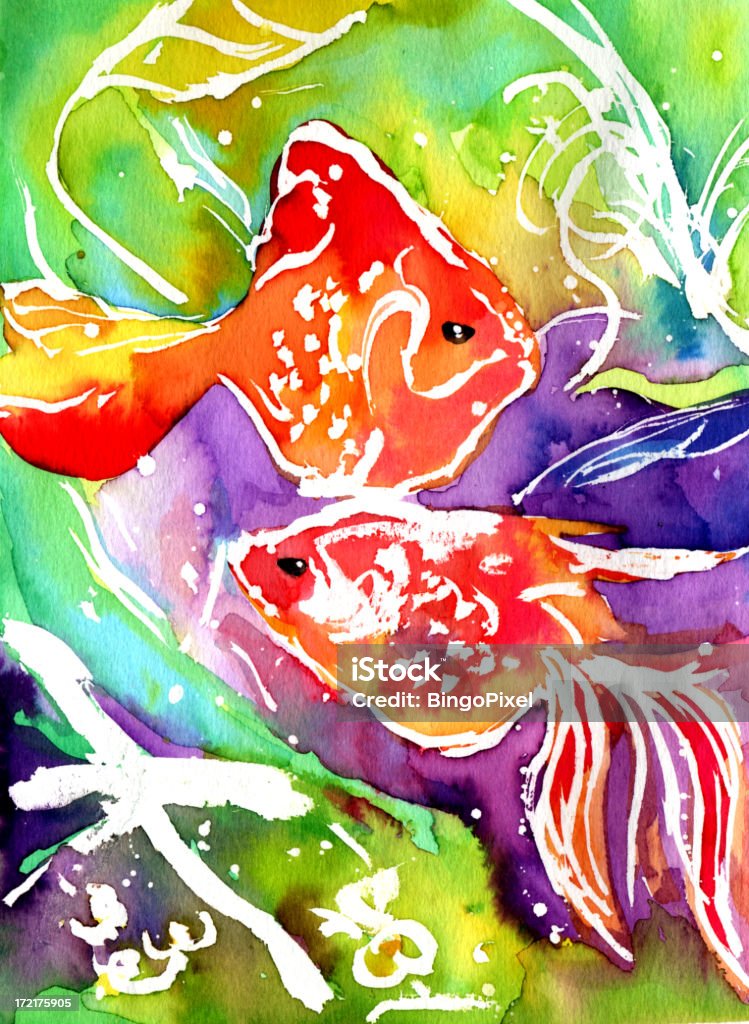 Gold Fish coppia - Illustrazione stock royalty-free di Acqua