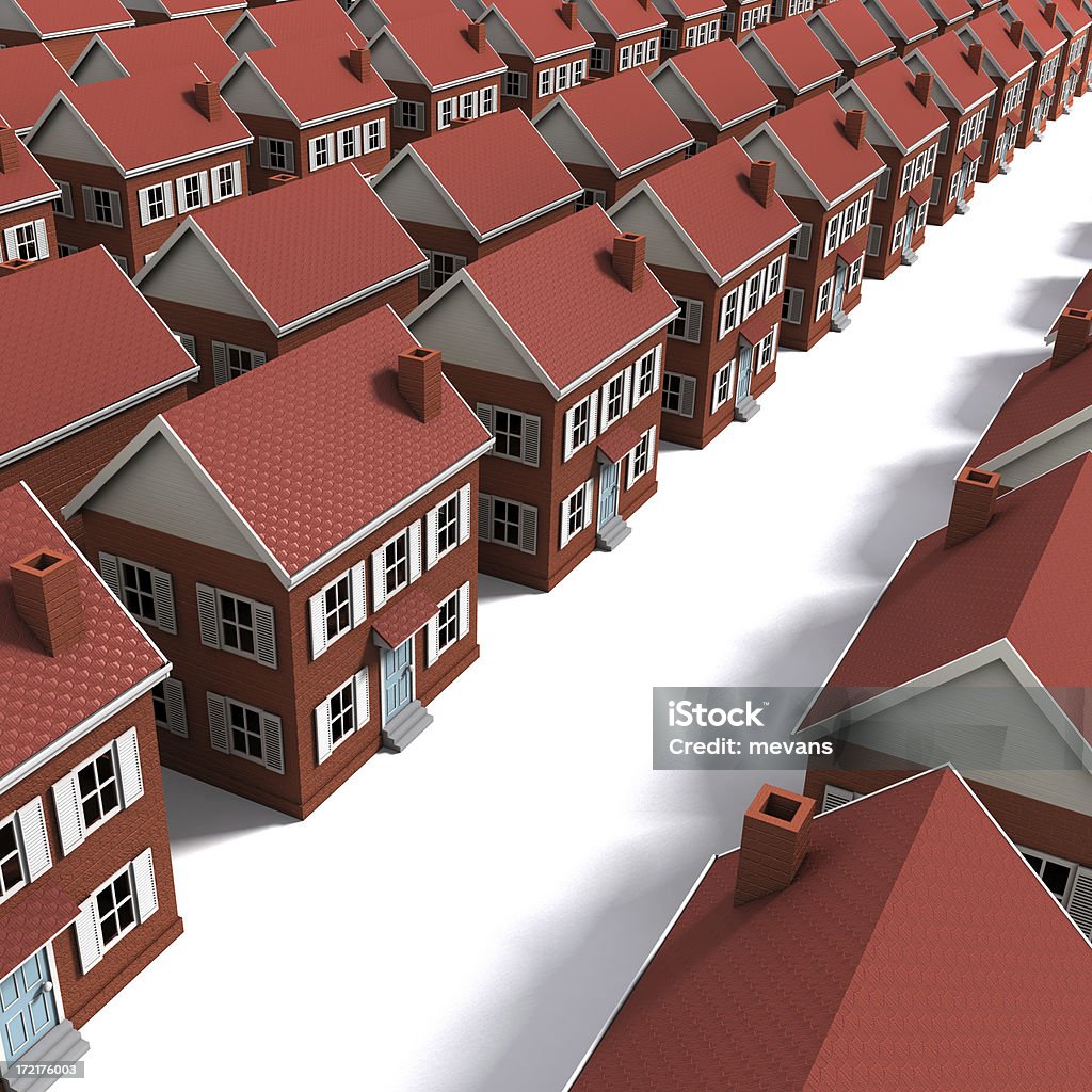 Suburban Desenvolvimento de Habitações - Foto de stock de Fundo Branco royalty-free