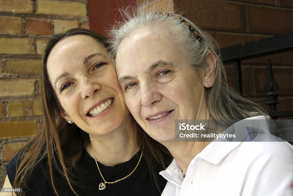 Daughter/45 and Mother/67 Together- SEE MORE IMAGES OF THIS 45 YEAR OLD MODEL 40-44 Years Stock Photo