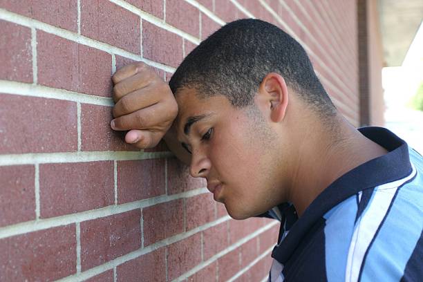 Young Man Thinking stock photo