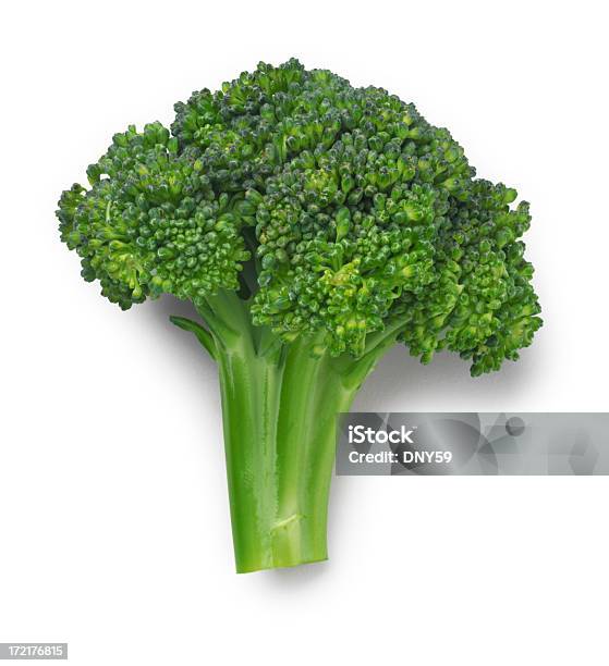 Broccolo - Fotografie stock e altre immagini di Broccolo - Broccolo, Sfondo bianco, Alimentazione sana