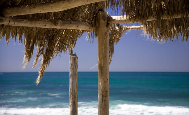 Cabana de praia do oceano - foto de acervo