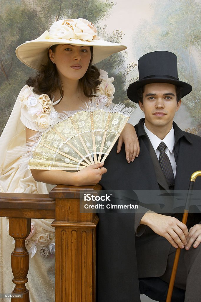 Retro Retrato de casal - Foto de stock de Adulto royalty-free