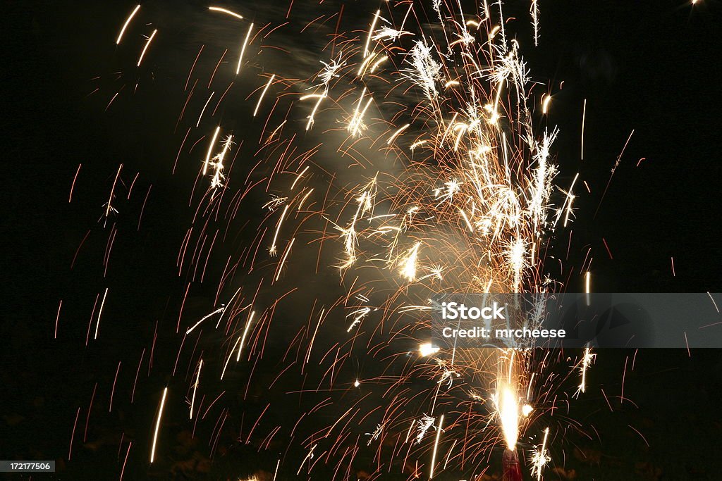 Shower of Sparks 2 A fountain firework showers sparks Firework - Explosive Material Stock Photo