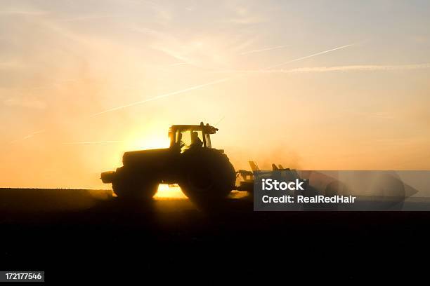 트랙터 Ploughing 해질녘까지 동안 개념에 대한 스톡 사진 및 기타 이미지 - 개념, 농업, 먼지