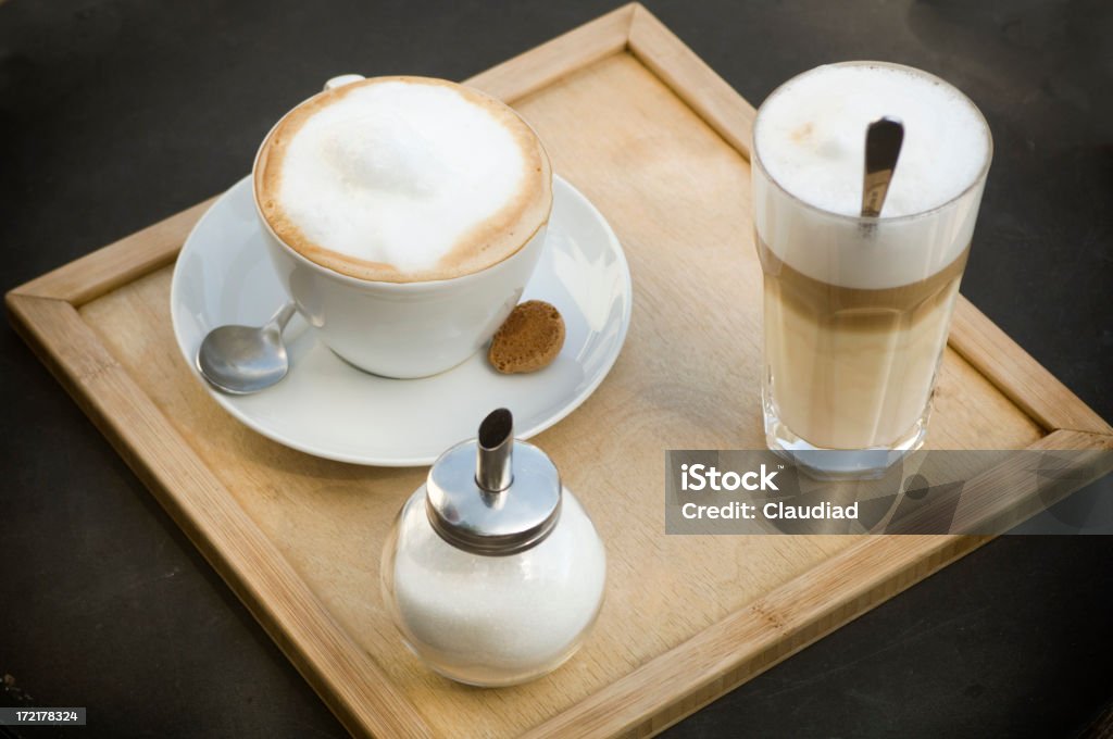 Coffee time Cappuccino and latte machiatto Assistance Stock Photo