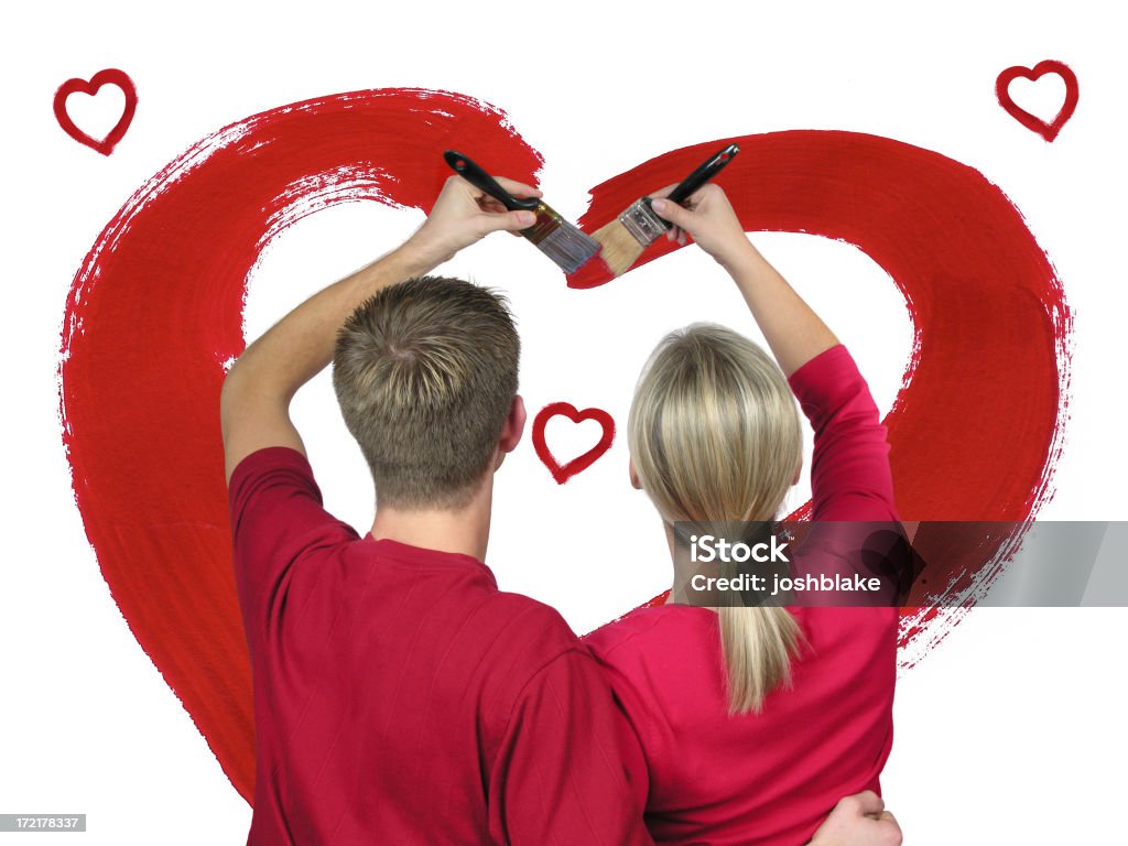 Dipingiamo insieme - Foto stock royalty-free di Amore