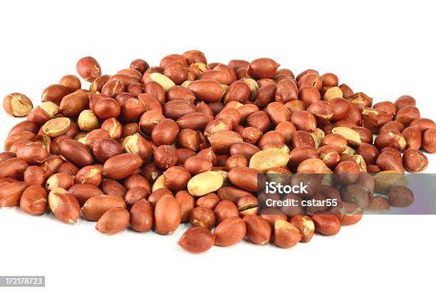 Spanish Peanuts In Pile On White Stock Photo - Download Image Now - Peanut - Food, Salted, Roasted