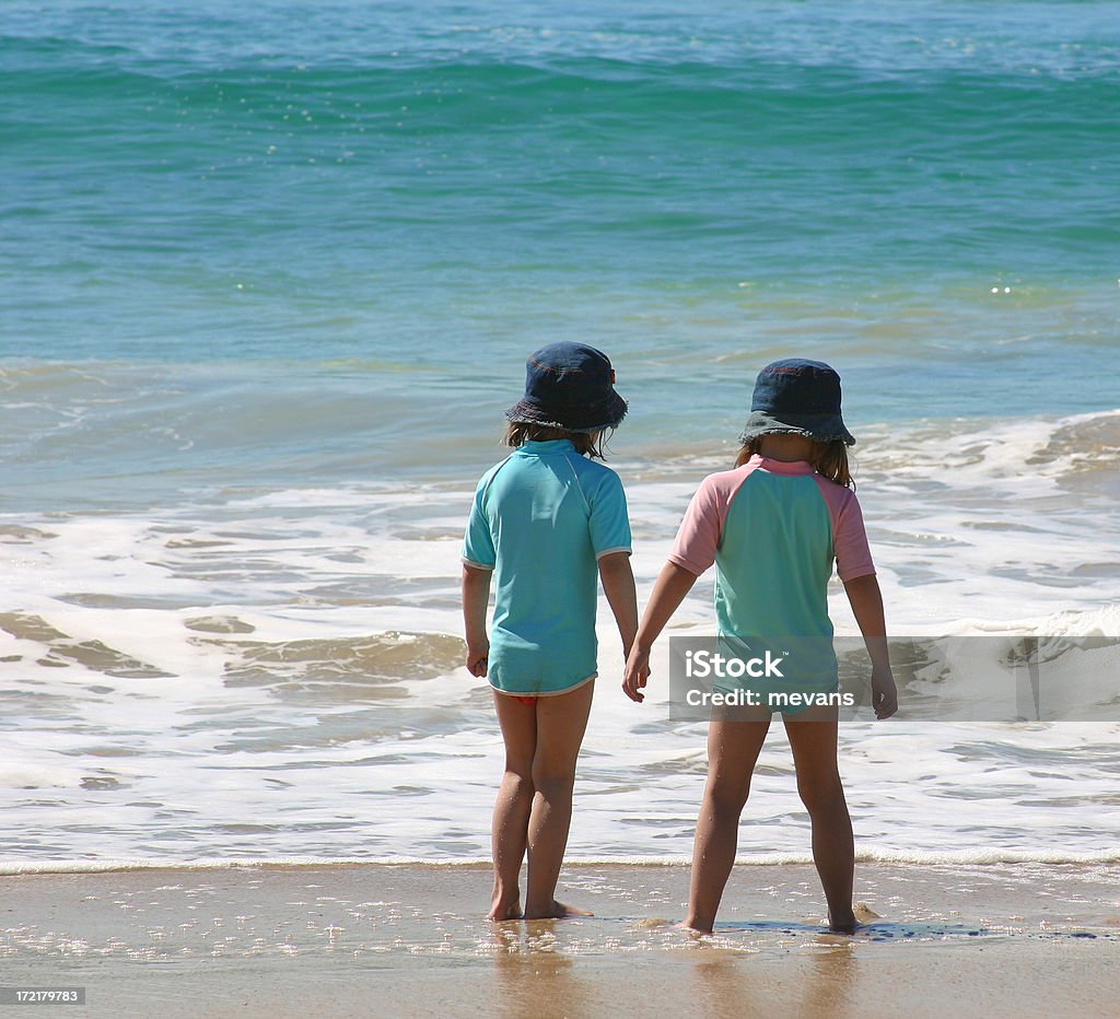 Beach - Twin Girls 02 "Two girls at the beach in Queensland, Australia. Other images in this series:" Sea Stock Photo