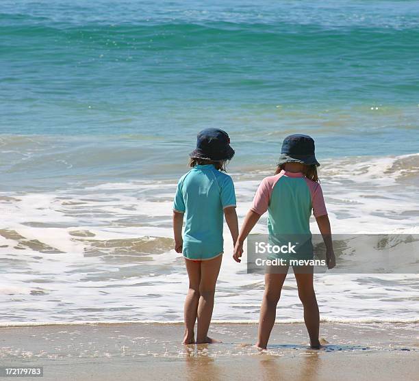 Beach Twin Girls 02 Stock Photo - Download Image Now - Sea, Sister, Twin