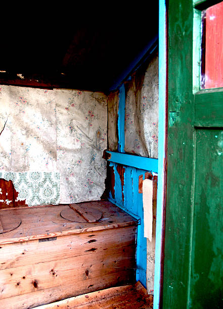 Old Toilet..... old grunge swedish toilet - out in the woods.... outhouse interior stock pictures, royalty-free photos & images