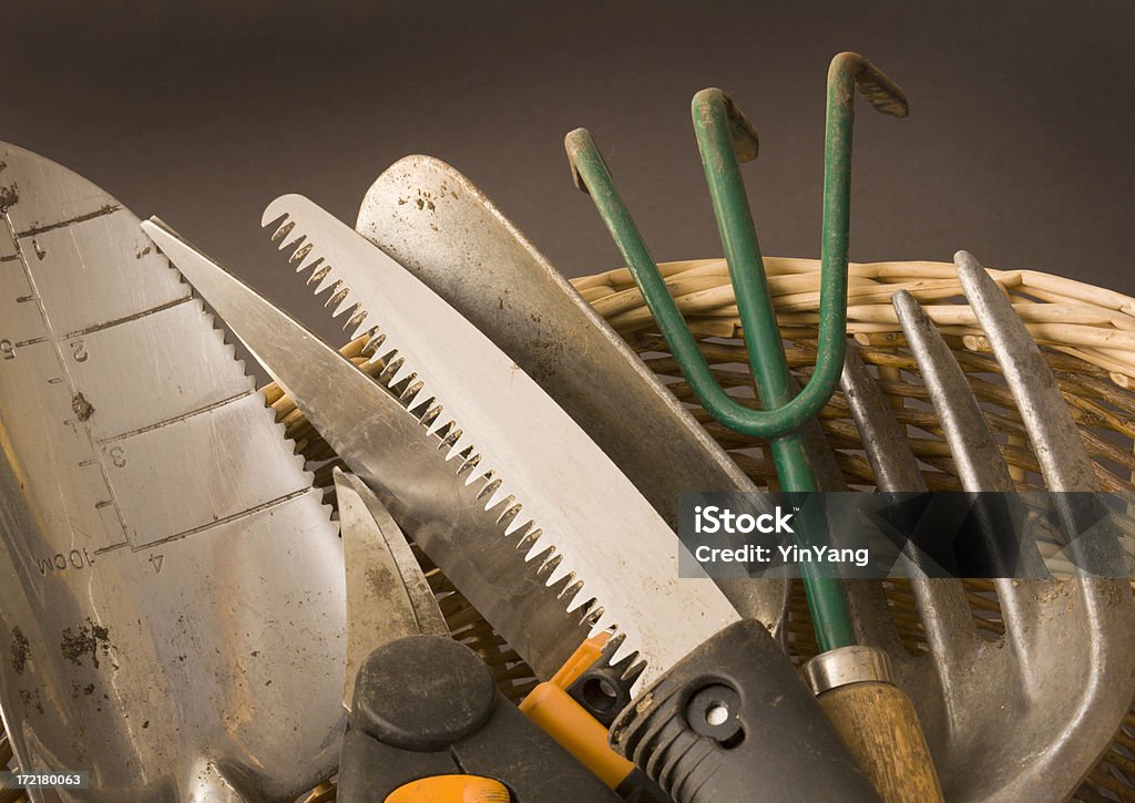 Садовое оборудование, инструменты и Садовые ножницы, Кельма - Стоковые фото Без людей роялти-фри